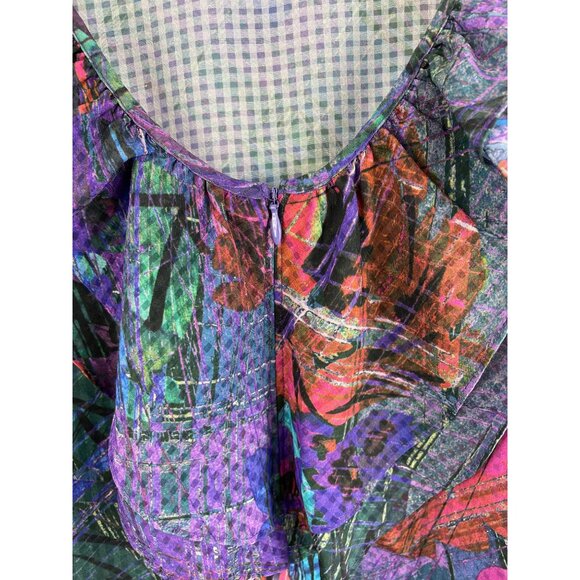 Lane Bryant Womens Sleeveless Ruffle Floral Top Size 16 Multicolor Polyester - Picture 3 of 7